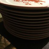 Set of 12 flat plates of the brand Vista Alegre, fine porcelain from Portugal