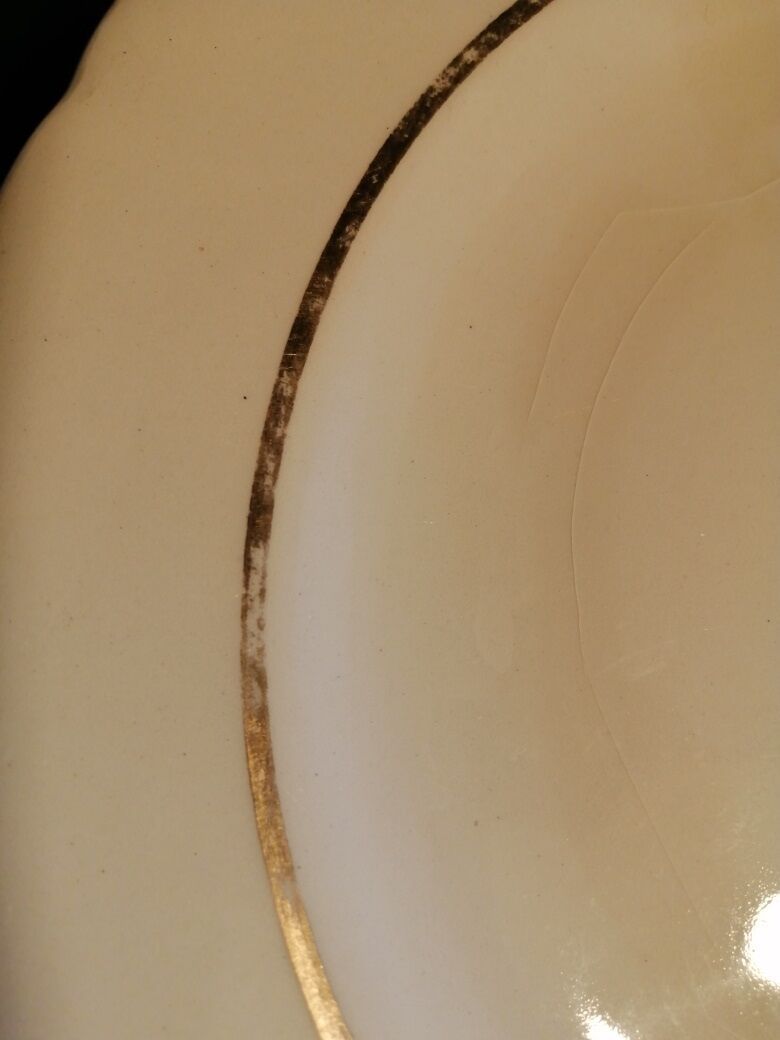 Ancient gilding Gien porcelain fruit cup