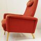 Fauteuil avec repose-pied des années 50