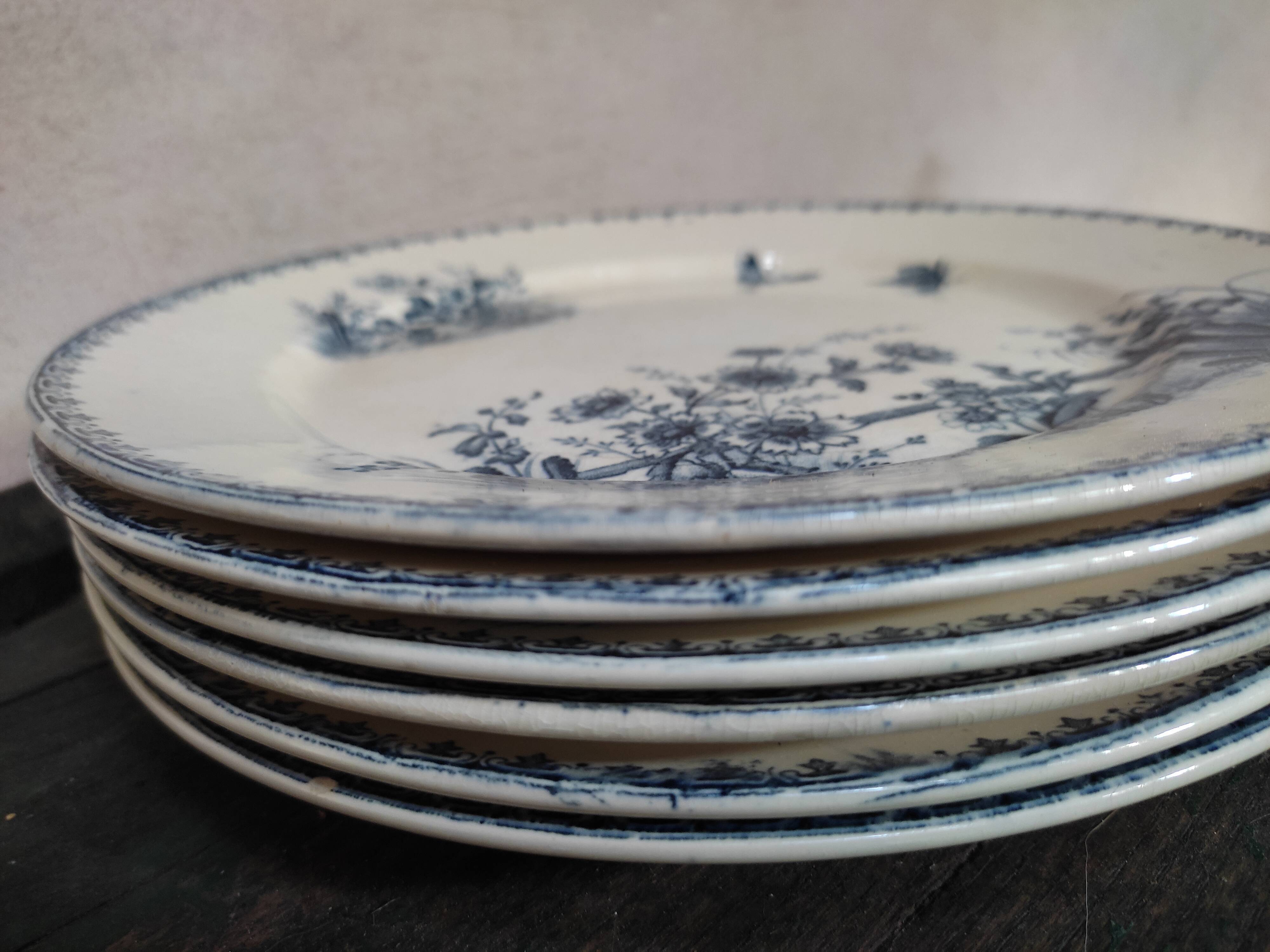 6 assiettes terre de fer Sarreguemines