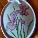 Médaillon Porcelaine Peint Main Fleur Iris.