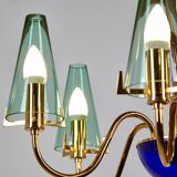 Italian Glass Chandelier, 1980s (MK9505)