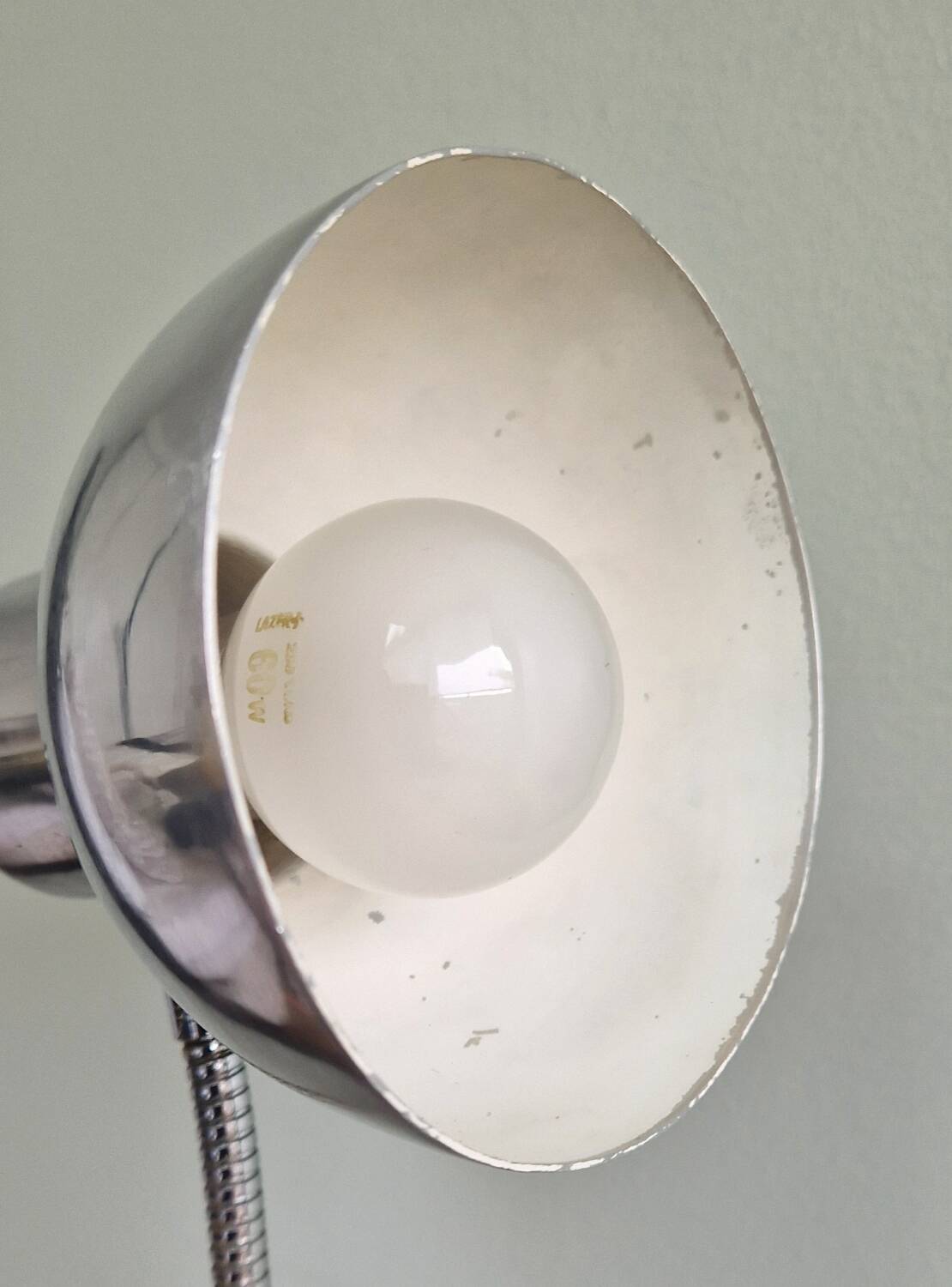 Polished aluminum desk lamp from the 1950s