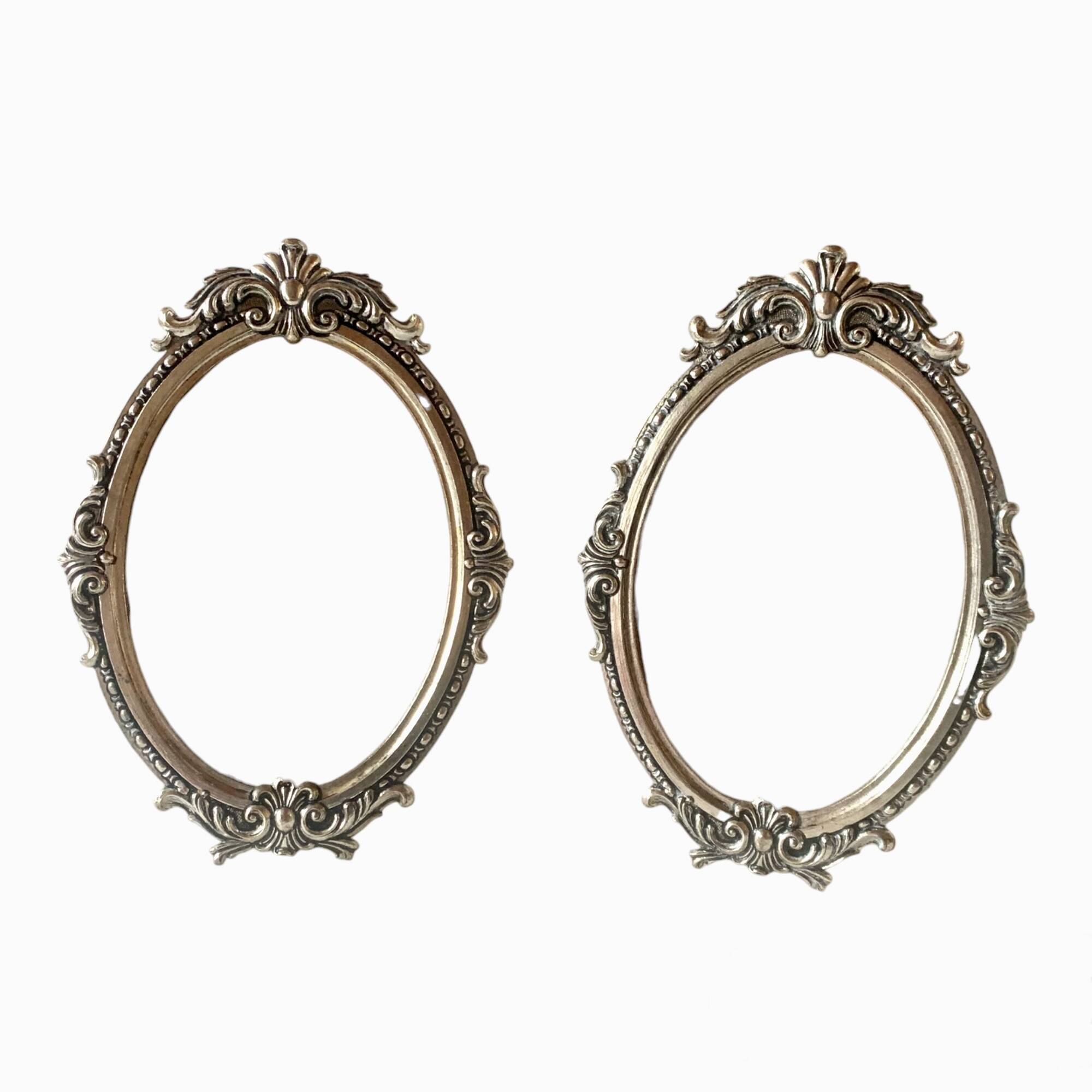 Pair of vintage silver metal frames