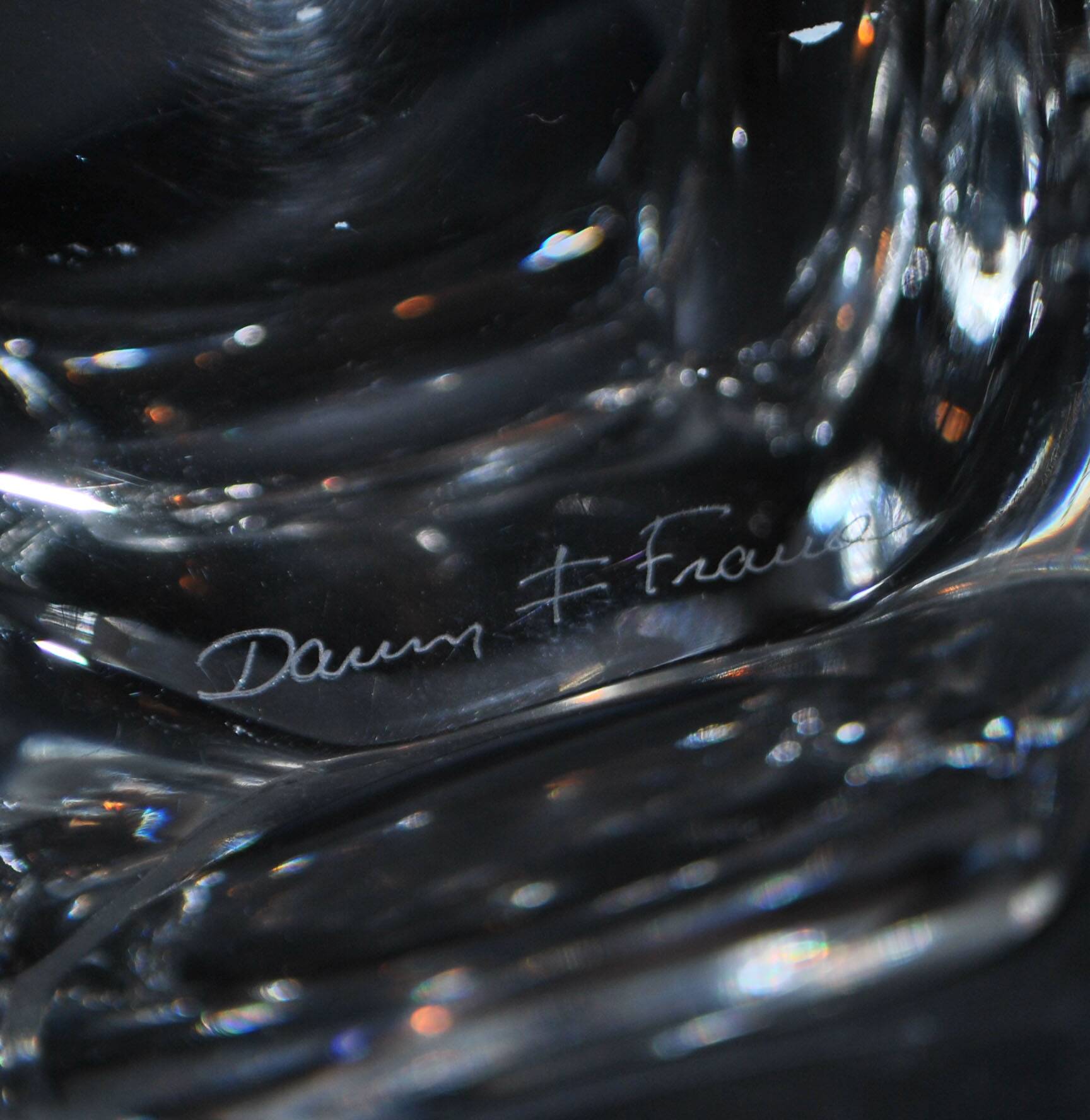 Daum crystal ashtray signed design modernist 1950-1960
