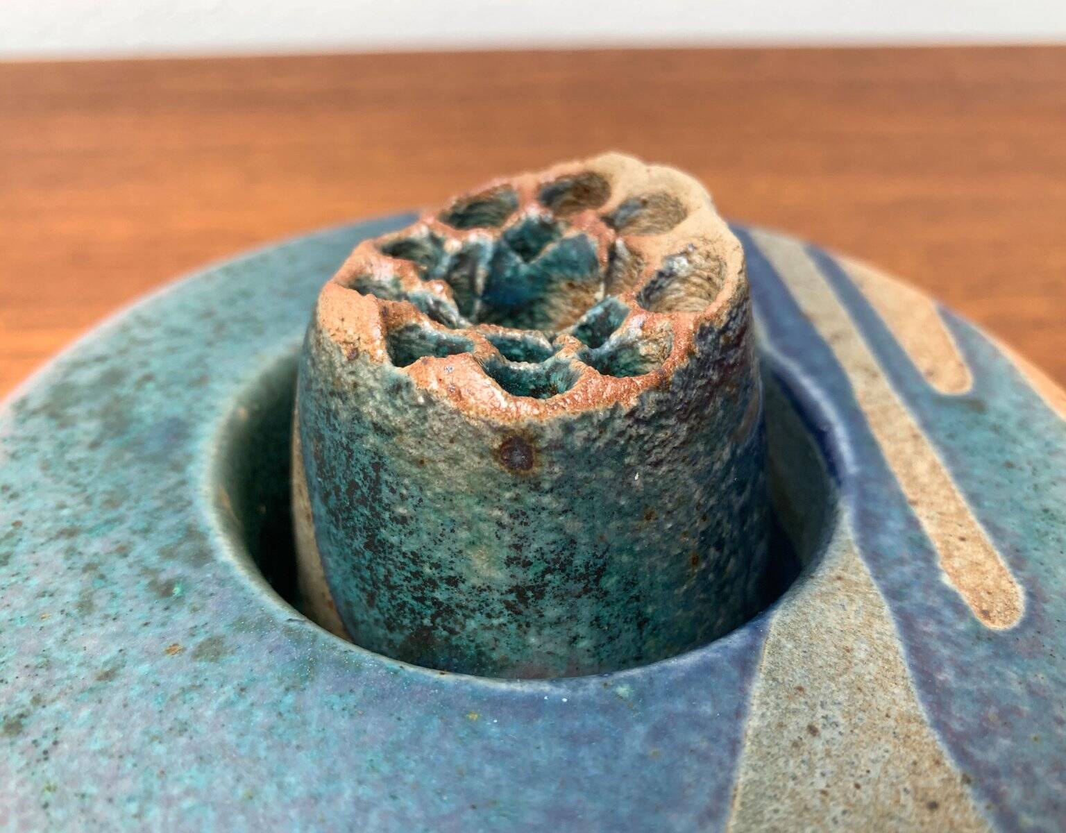 Postmodern vintage ceramic flower vase, 1980s