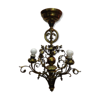 Napoleon III lustre in gilded bronze