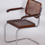 Restored Bauhaus Armchair, Marcel Breuer, Thonet, Beech, Chrome, Germany, 1930s