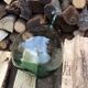Dame-jeanne en verre soufflé couleur vert  15 litres