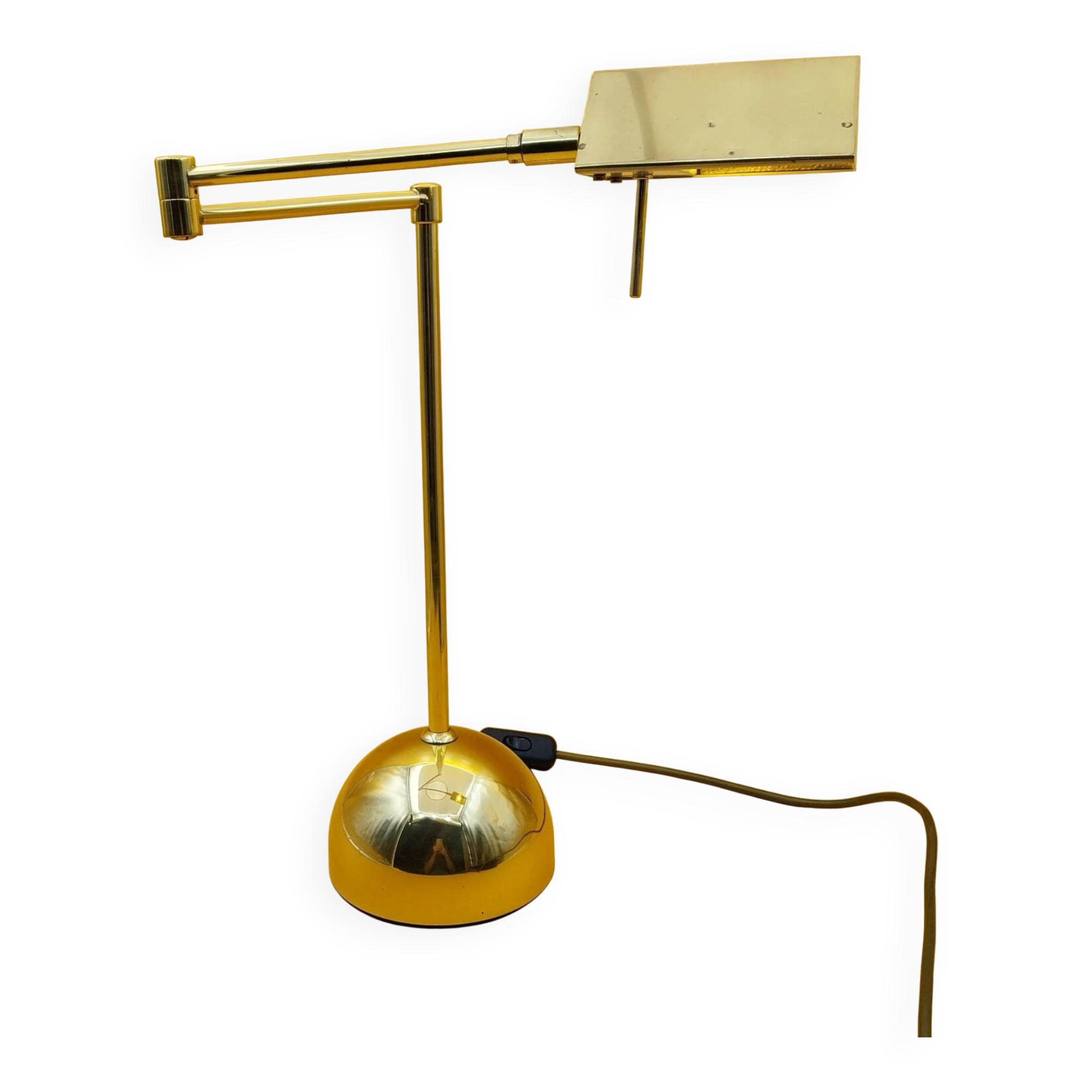 Lampe à bras pivotant en laiton Sölken Leuchten année 70
