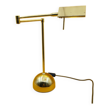 Pivoting arm lamp in brass Sölken Leuchten 1970s