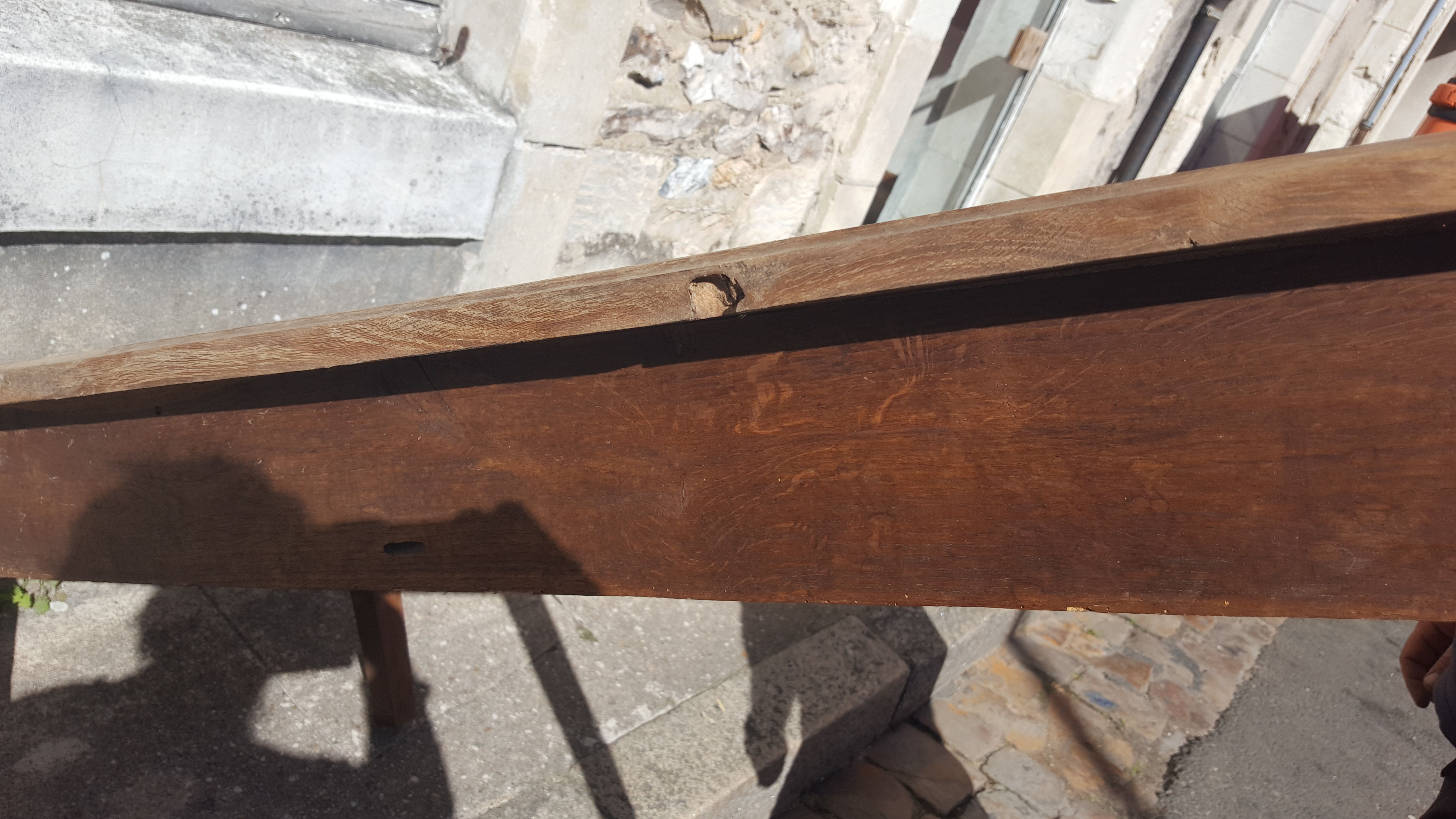 Raw wood farm table coffee table