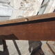 Raw wood farm table coffee table