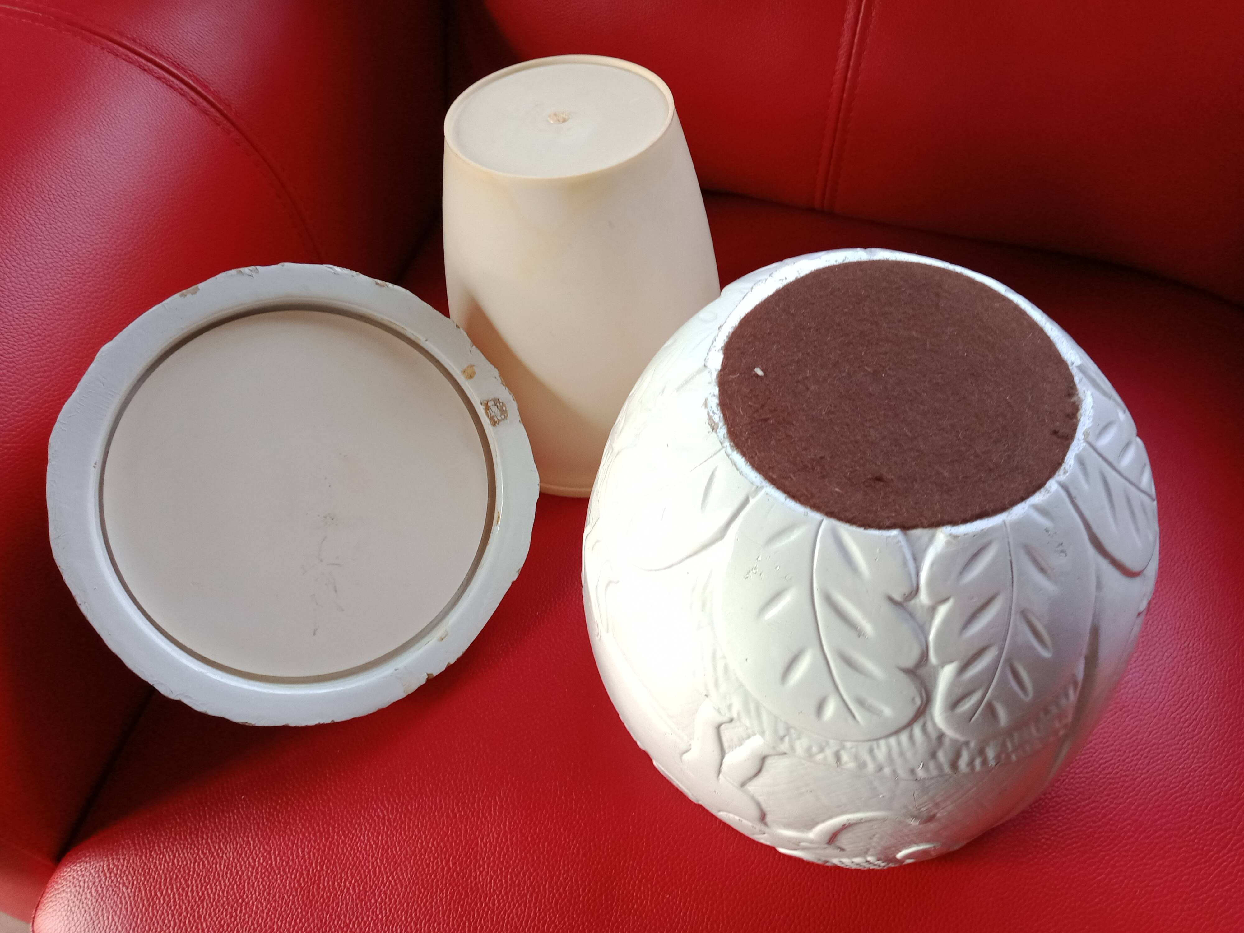 Ice bucket - pineapple - white lacquered cork - animal plant decoration