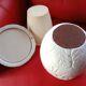 Ice bucket - pineapple - white lacquered cork - animal plant decoration