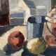 Huile sur panneau – « Nature morte » attribuée à Åke Wilhelm Andersson – 1962