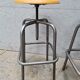 Pair stools adjustable in height metal patina graphite