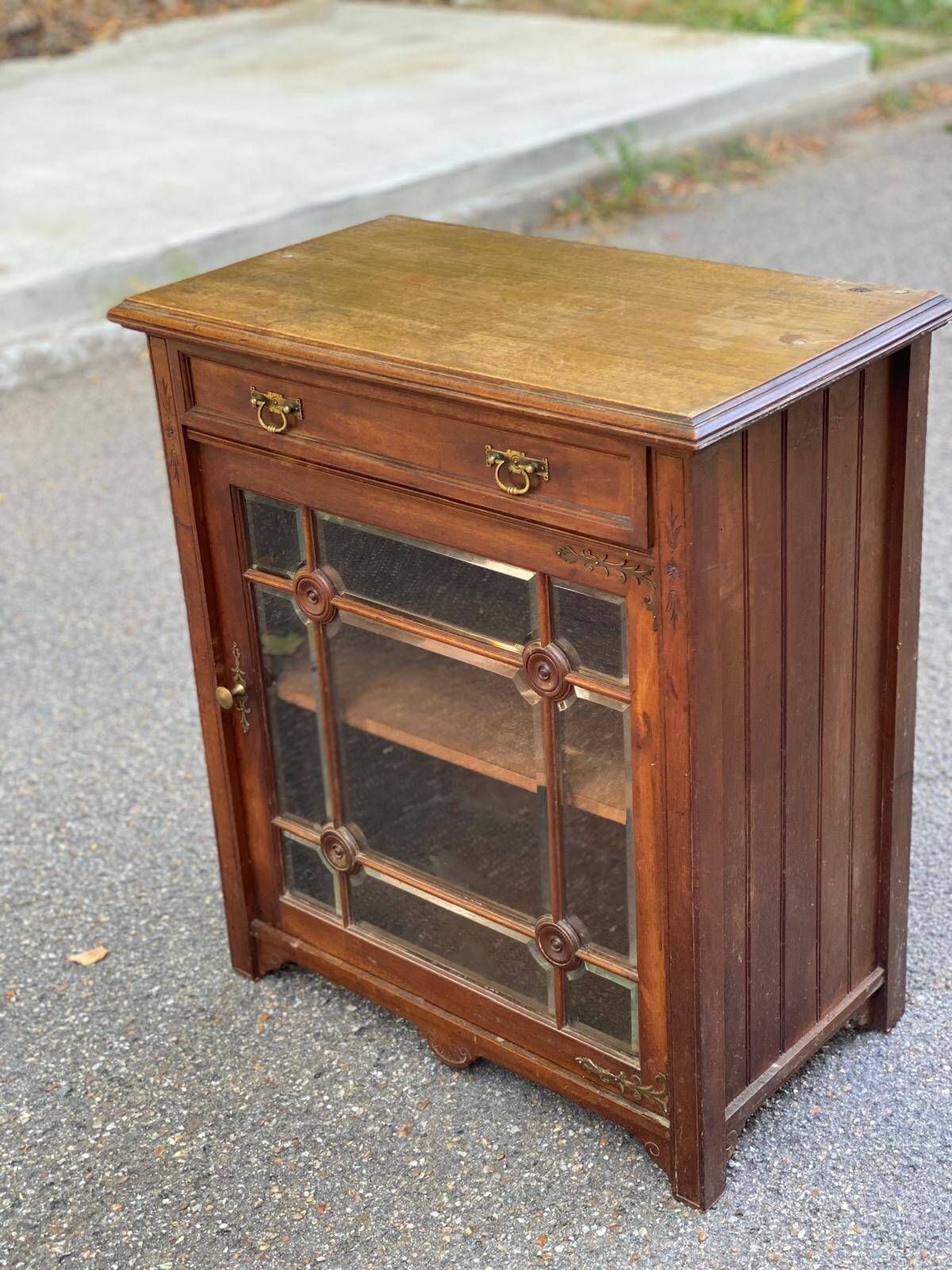 English Regency solid wood display cabinet