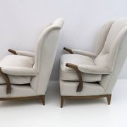 Attributed of Paolo Buffa Mid-Century Modern Italian Velvet Armchairs, 1950