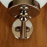 Paire d'appliques globes opaline