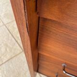 Vintage walnut commode with tapered legs circa 1950s