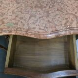 Pair of Louis XV style curved bedside tables in marquetry