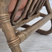 1970s, Scandinavian armchair, original very good condition, bamboo, leather.