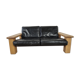 Walter Knoll leather sofa in leather and light oak, 1980