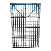 20th century wrought iron bottle rack with doors