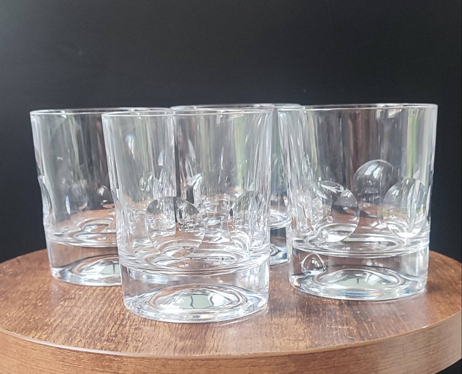 4 cut glass whiskey glasses