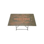 Table pliante bistro en métal ancien, première moitié des années 1900