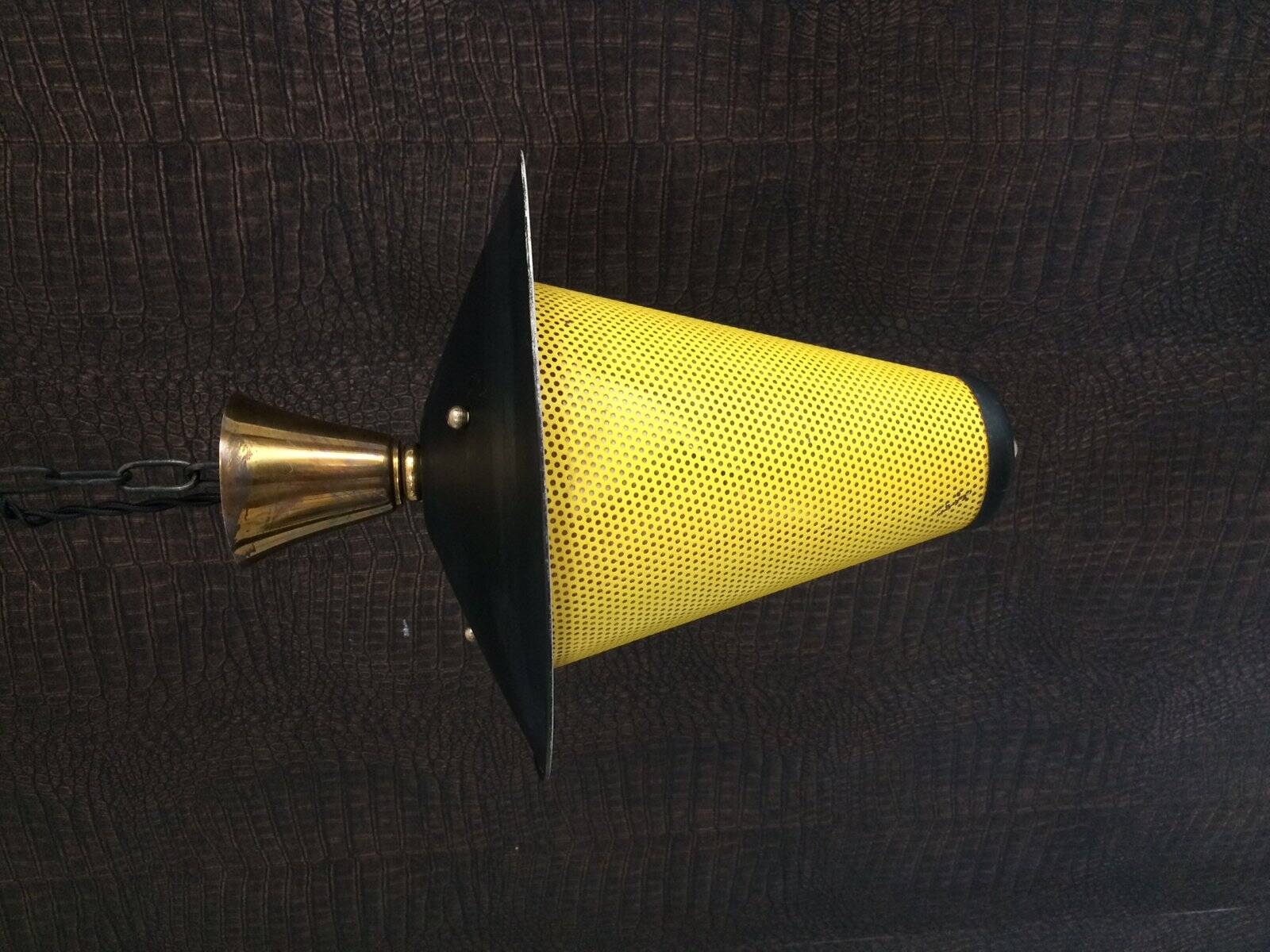 French lantern pendant lamp in the style of Mathieu Mategot, 1950s