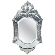 Antique Venetian Heart-Shaped Wall Mirror in Printed Glass, Italy, 1910s