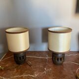 Pair of brutalist bedside lamps