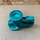 Antique vintage green ceramic candle holder