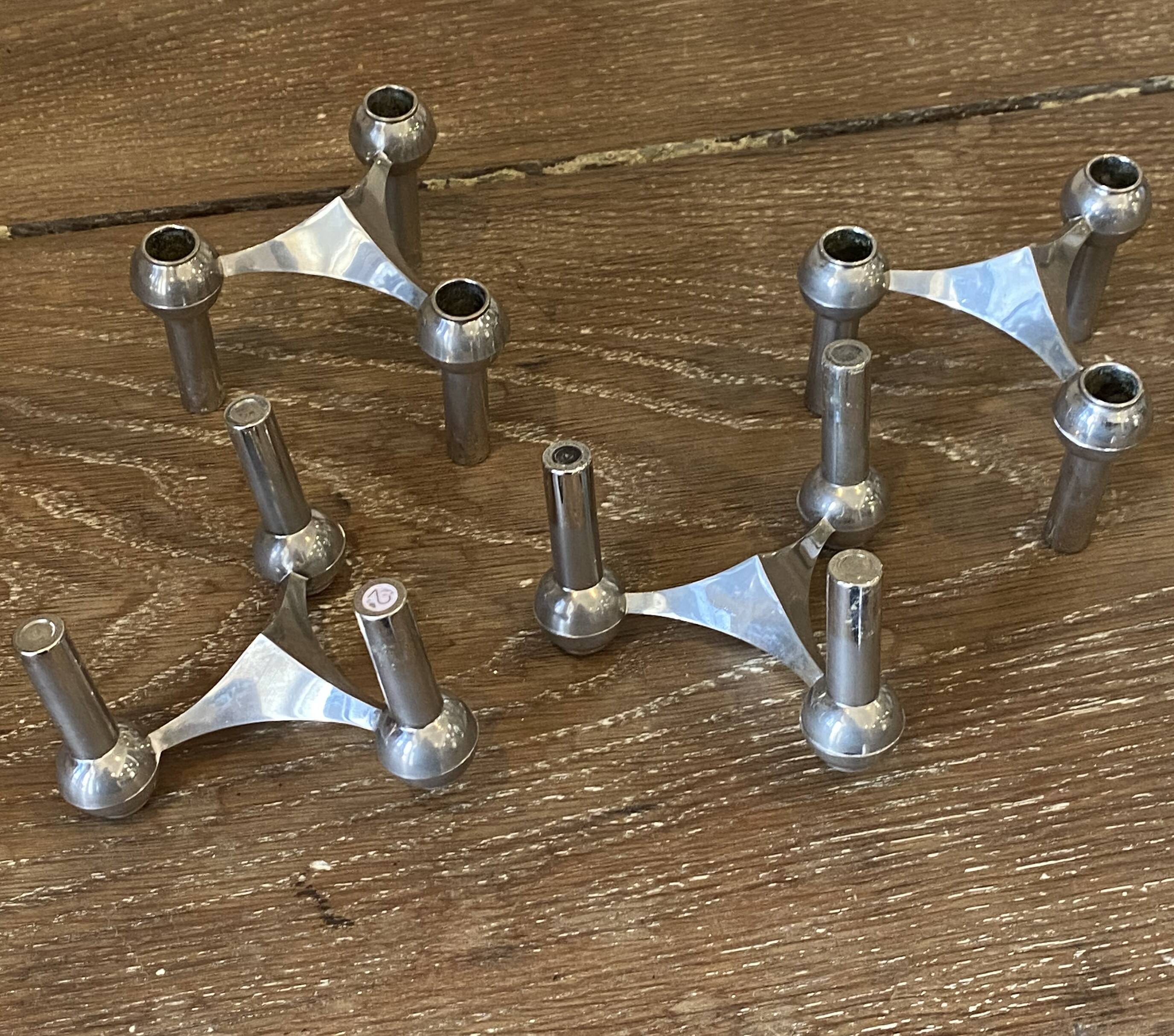 Set of 4 modular s22 candle holders nagel vintage 1970