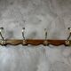 Wood and brass coat hook