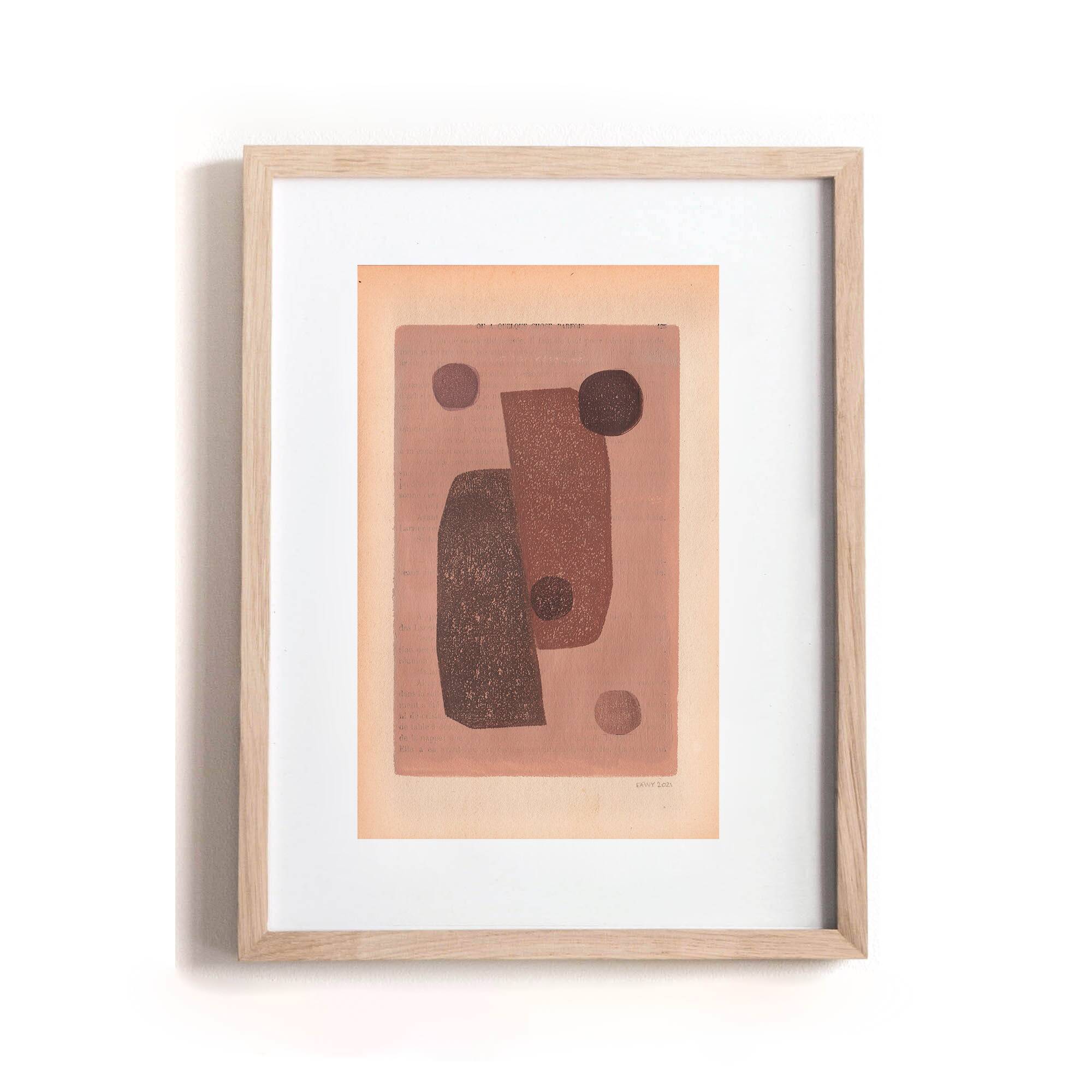 Duo of paintings on paper - M337 and M339 - abstract paintings signed Eawy