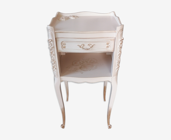 Chevet roses floral romantique relooké style Louis XV