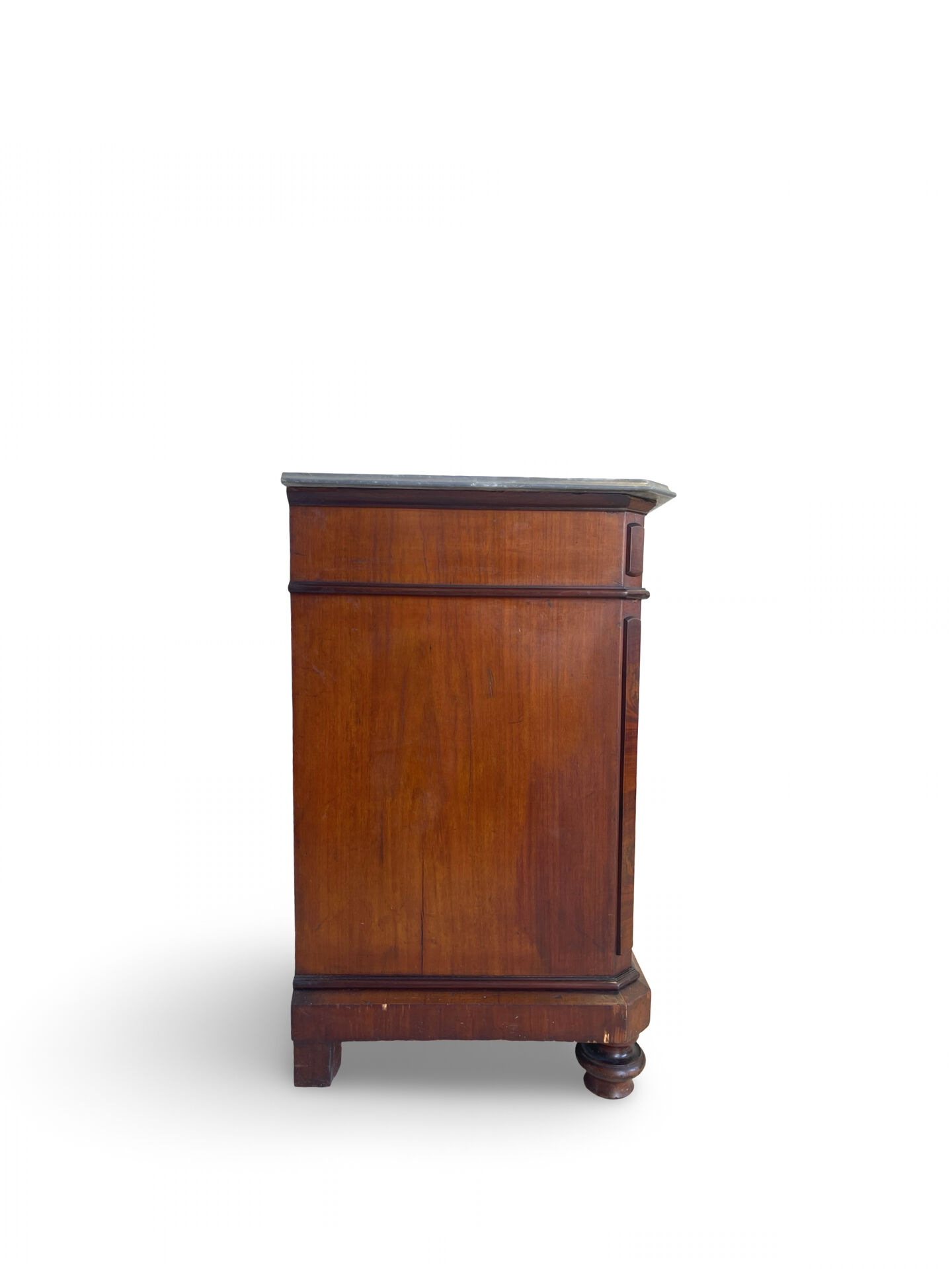 Commode Umbertino en acajou et noyer, 19e siècle.