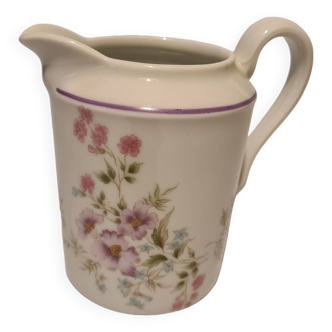 Pot à lait porcelaine de limoges tharaud "cheverny" décor floral