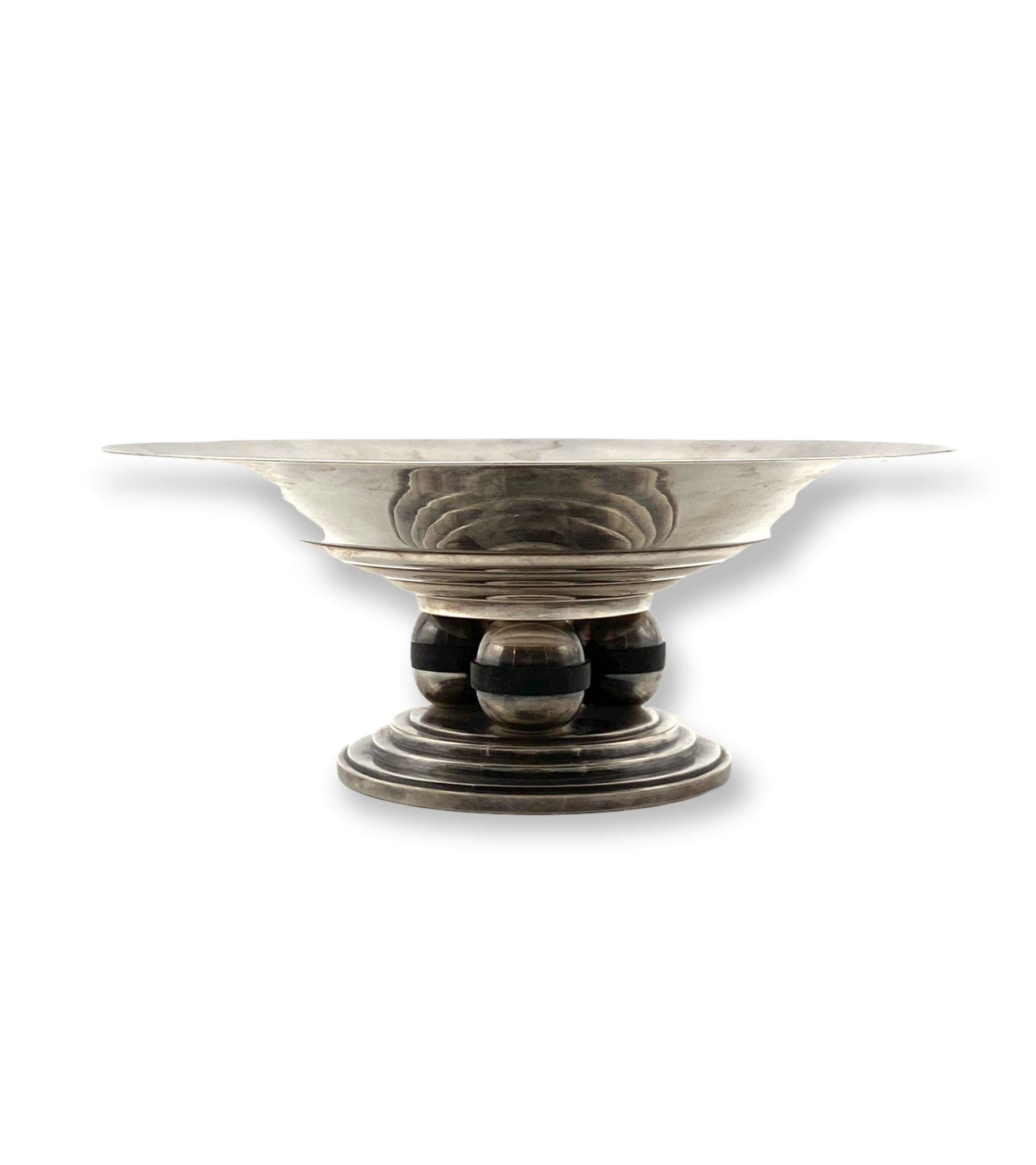 Centre de table argenté Art déco, France années 1930