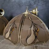 2 art deco pendant lights