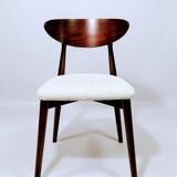 Scandinavian dining chairs set of 6 pearl bouclé