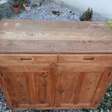 Vintage Parisian buffet in raw wood - 2 doors, 2 drawers