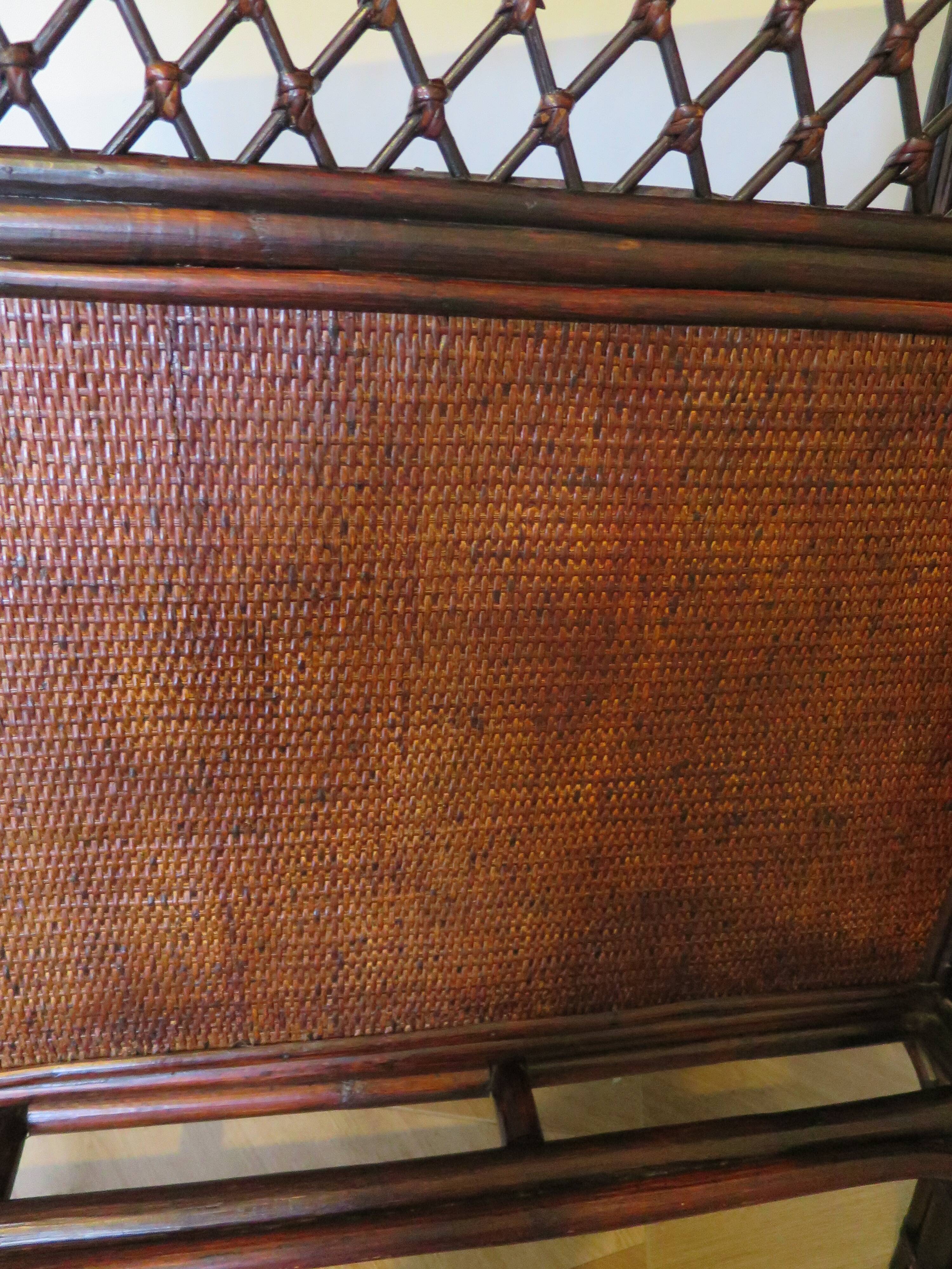 Rare vintage bar cabinet shelf wood woven rattan 80s retro