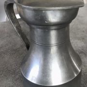 Antique pitcher with shoulder in fine punched tin finish pcorn
