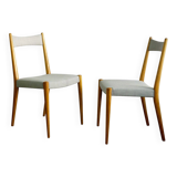 Pair of mid-century Austrian beech dining chairs by Anna Lülja Praun.