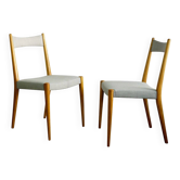 Paire de chaises de salle à manger autrichiennes en hêtre par Anna Lülja Praun, milieu XXème s.
