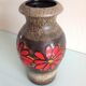 Fat Lava style red flower vase by Scheurich Keramik vintage 60s-70s